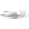 imageStone Lain Zen Stoneware 12Piece Dinnerware Set Service for 4 Beige Includes Salad  Dinner Plates ampamp Bowls Textured Sand Finish Microwave ampamp Dishwasher SafeWhite