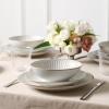 imageStone Lain Zen Stoneware 12Piece Dinnerware Set Service for 4 Beige Includes Salad  Dinner Plates ampamp Bowls Textured Sand Finish Microwave ampamp Dishwasher SafeWhite