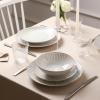imageStone Lain Zen Stoneware 12Piece Dinnerware Set Service for 4 Beige Includes Salad  Dinner Plates ampamp Bowls Textured Sand Finish Microwave ampamp Dishwasher SafeWhite