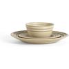 imageStone Lain Zen Stoneware 12Piece Dinnerware Set Service for 4 Beige Includes Salad  Dinner Plates ampamp Bowls Textured Sand Finish Microwave ampamp Dishwasher SafeBeige