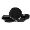 imageStone Lain Baskerville 16Piece Dinnerware Set Stoneware Borosilicate Glass GreenBlack