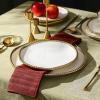 imageChristian Siriano Akoya Porcelain Dinnerware Set 12Piece  Dish Set for 4 Plates and Bowls Set White and GoldWhite