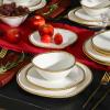 imageChristian Siriano Akoya Porcelain Dinnerware Set 12Piece  Dish Set for 4 Plates and Bowls Set White and GoldWhite