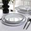 imageChristian Siriano Lustra Modern 16Piece Stoneware Dinnerware Set Plates and Bowls Set Dinner and Salad Plates Ramen Bowls Dishes for 4 BlackWhite