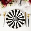 imageChristian Siriano Solene Stoneware Dinnerware 12Piece Plates and Bowls Set Dish Set for 4 Black with Gold Rim Glossy Finish Hand Wash OnlyBlack and White and Gold