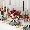 imageChristian Siriano Solene Stoneware Dinnerware 12Piece Plates and Bowls Set Dish Set for 4 Black with Gold Rim Glossy Finish Hand Wash OnlyBlack and White and Gold