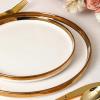 imageChristian Siriano Solene Stoneware Dinnerware 12Piece Plates and Bowls Set Dish Set for 4 Black with Gold Rim Glossy Finish Hand Wash OnlyWhite