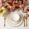 imageChristian Siriano Solene Stoneware Dinnerware 12Piece Plates and Bowls Set Dish Set for 4 Black with Gold Rim Glossy Finish Hand Wash OnlyWhite and Gold