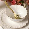 imageChristian Siriano Solene Stoneware Dinnerware 12Piece Plates and Bowls Set Dish Set for 4 Black with Gold Rim Glossy Finish Hand Wash OnlyWhite and Gold