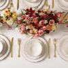 imageChristian Siriano Solene Stoneware Dinnerware 12Piece Plates and Bowls Set Dish Set for 4 Black with Gold Rim Glossy Finish Hand Wash OnlyWhite and Gold