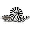 imageChristian Siriano Solene Stoneware Dinnerware 12Piece Plates and Bowls Set Dish Set for 4 Black with Gold Rim Glossy Finish Hand Wash OnlyBlack and White and Gold