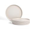 imageStone Lain Haven Modern Stoneware 4 Piece Bowls Sets Dish Set for 4 Reactive Glaze Sandy WhiteBeige