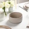 imageStone Lain Haven Modern Stoneware 4 Piece Bowls Sets Dish Set for 4 Reactive Glaze Sandy WhiteBeige