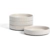 imageStone Lain Haven Modern Stoneware 4 Piece Bowls Sets Dish Set for 4 Reactive Glaze Sandy WhiteBeige