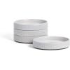 imageStone Lain Haven Modern Stoneware 4 Piece Bowls Sets Dish Set for 4 Reactive Glaze Sandy WhiteGray
