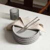 imageStone Lain Haven Modern Stoneware 4 Piece Bowls Sets Dish Set for 4 Reactive Glaze Sandy WhiteGray