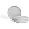imageStone Lain Haven Modern Stoneware 4 Piece Bowls Sets Dish Set for 4 Reactive Glaze Sandy WhiteGray