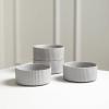 imageStone Lain Haven Modern Stoneware 4 Piece Bowls Sets Dish Set for 4 Reactive Glaze Sandy WhiteGray