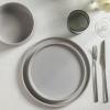 imageStone Lain Haven Modern Stoneware 4 Piece Bowls Sets Dish Set for 4 Reactive Glaze Sandy WhiteGray