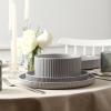 imageStone Lain Haven Modern Stoneware 4 Piece Bowls Sets Dish Set for 4 Reactive Glaze Sandy WhiteGray