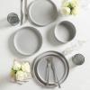 imageStone Lain Haven Modern Stoneware 4 Piece Bowls Sets Dish Set for 4 Reactive Glaze Sandy WhiteGray
