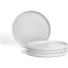 imageStone Lain Haven Modern Stoneware 4 Piece Bowls Sets Dish Set for 4 Reactive Glaze Sandy WhiteGray