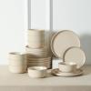 imageEarth ampamp Clay Amber 12Piece Dinnerware Set Stoneware Dishwasher and Microwave Safe Plates and Bowls Set Dish Set for 4 White SpeckledBeige