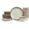 imageEarth ampamp Clay Harlow 12Piece Dinnerware Set Earthenware BeigeBeige