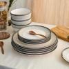 imageEarth ampamp Clay Harlow 12Piece Dinnerware Set Earthenware BeigeBeige