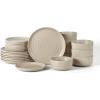 imageEarth ampamp Clay Ion 12Piece Dinnerware Set Stoneware BlueBeige
