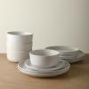 imageEarth ampamp Clay Ion 12Piece Dinnerware Set Stoneware BlueWhite
