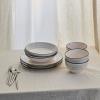 imageEarth and Clay Heath 12Piece Dinnerware Set Stoneware Plates and Bowls Set Dishwasher and Microwave Safe Dish Set for 4 CoffeeGray