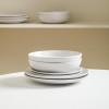 imageEarth and Clay Heath 12Piece Dinnerware Set Stoneware Plates and Bowls Set Dishwasher and Microwave Safe Dish Set for 4 CoffeeMia  White