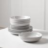 imageEarth and Clay Heath 12Piece Dinnerware Set Stoneware Plates and Bowls Set Dishwasher and Microwave Safe Dish Set for 4 CoffeeMia  White