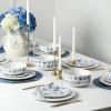 imageStone Lain Fiore 24Piece Dinnerware Set New Bone China BlueBlue