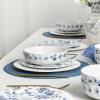 imageStone Lain Fiore 24Piece Dinnerware Set New Bone China BlueBlue