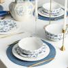 imageStone Lain Fiore 24Piece Dinnerware Set New Bone China BlueBlue