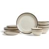 imageEarth ampamp Clay Harlow 12Piece Dinnerware Set Earthenware BeigeBeige