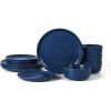 imageEarth ampamp Clay Ion 12Piece Dinnerware Set Stoneware BlueBlue