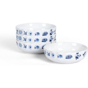 imageStone Lain Fiore 24Piece Dinnerware Set New Bone China BlueBlue