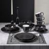 imageStone  Lain Jamie Porcelain 16Piece Geometric Dinnerware Set GreyBlack
