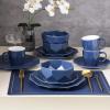 imageStone  Lain Jamie Porcelain 16Piece Geometric Dinnerware Set GreyBlue