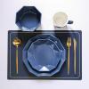 imageStone  Lain Jamie Porcelain 16Piece Geometric Dinnerware Set GreyBlue