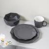 imageStone  Lain Jamie Porcelain 16Piece Geometric Dinnerware Set GreyGray