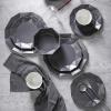 imageStone  Lain Jamie Porcelain 16Piece Geometric Dinnerware Set GreyGray