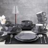 imageStone  Lain Jamie Porcelain 16Piece Geometric Dinnerware Set GreyGray