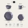 imageStone  Lain Jamie Porcelain 16Piece Geometric Dinnerware Set GreyGray