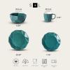 imageStone  Lain Jamie Porcelain 16Piece Geometric Dinnerware Set GreyGreen