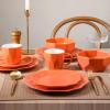 imageStone  Lain Jamie Porcelain 16Piece Geometric Dinnerware Set GreyOrange
