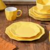 imageStone  Lain Jamie Porcelain 16Piece Geometric Dinnerware Set GreyYellow
